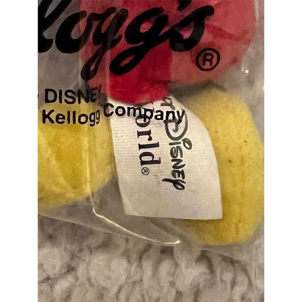 Vintage 2001 Kellogg's Disney Mickey Mouse Mini Bean Plush‎ Toy toddler comfort